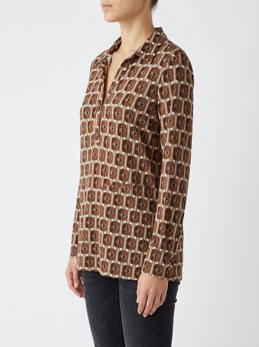 Top Monika Varga Estampado Marrón