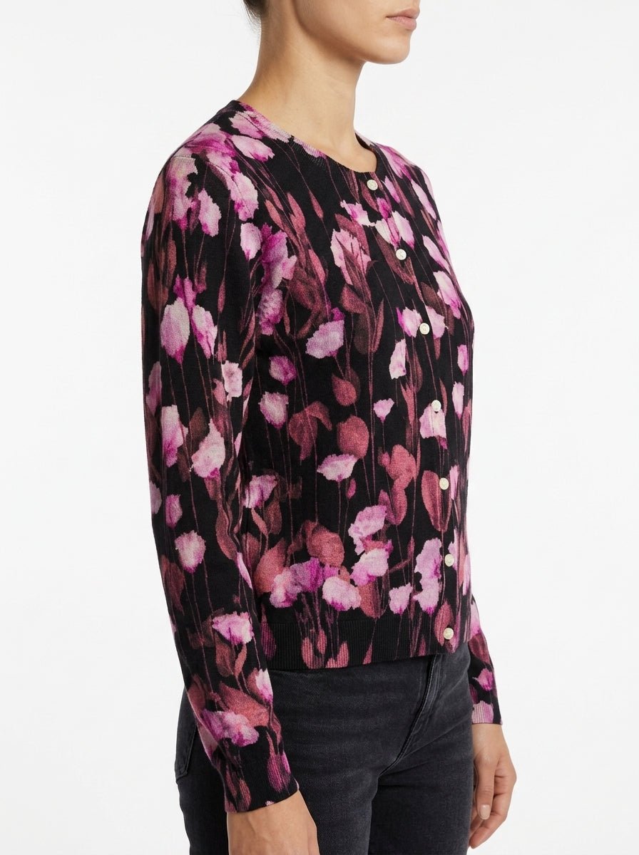 Cardigan In Bed With You Flores Negro