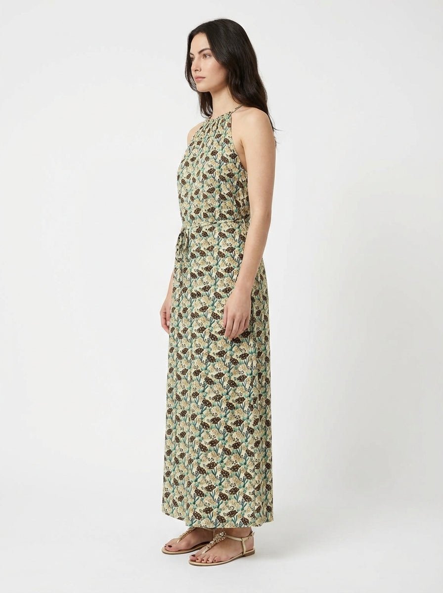 Vestido Mondo e Colori Seda Estampado Flor Wisteria