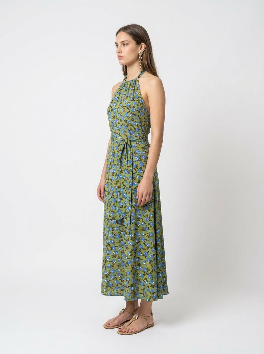 Mondo e Colori Robe en soie Ceinture à imprimé fleurs Rudbeckia