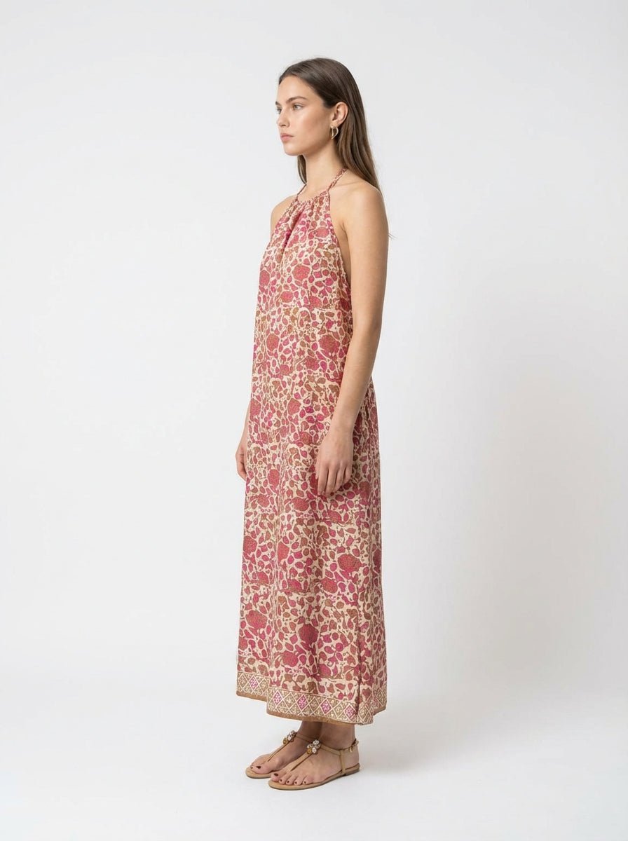 Robe en soie Mondo e Colori à imprimé fleurs Ixia