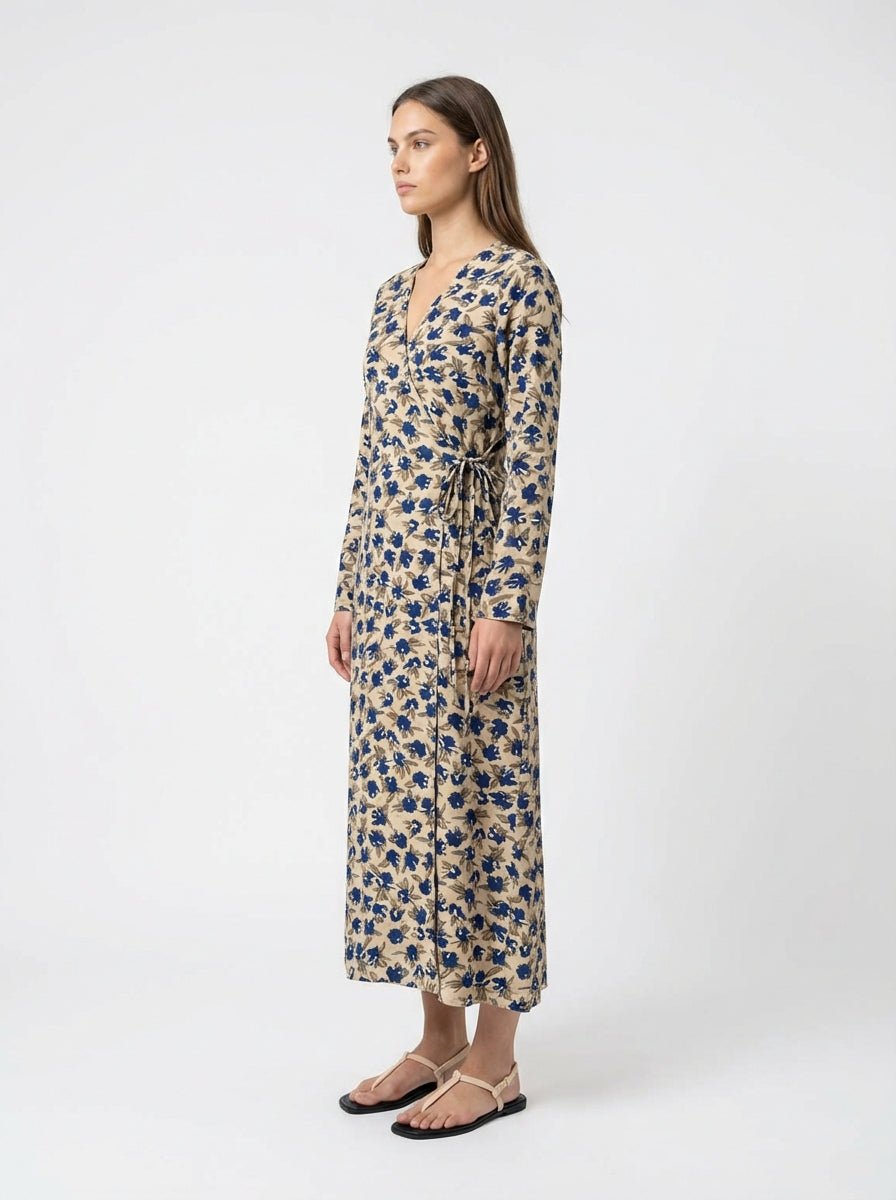 Vestido Mondo e Colori Seda Estampado Flor Alhelí