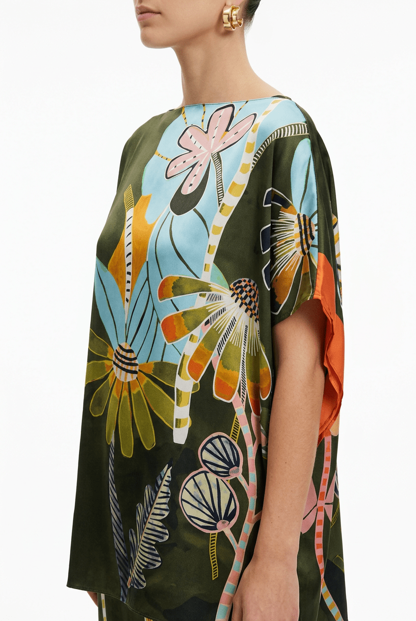 Cafcan Barbieri Corto Estampado Flores Verde