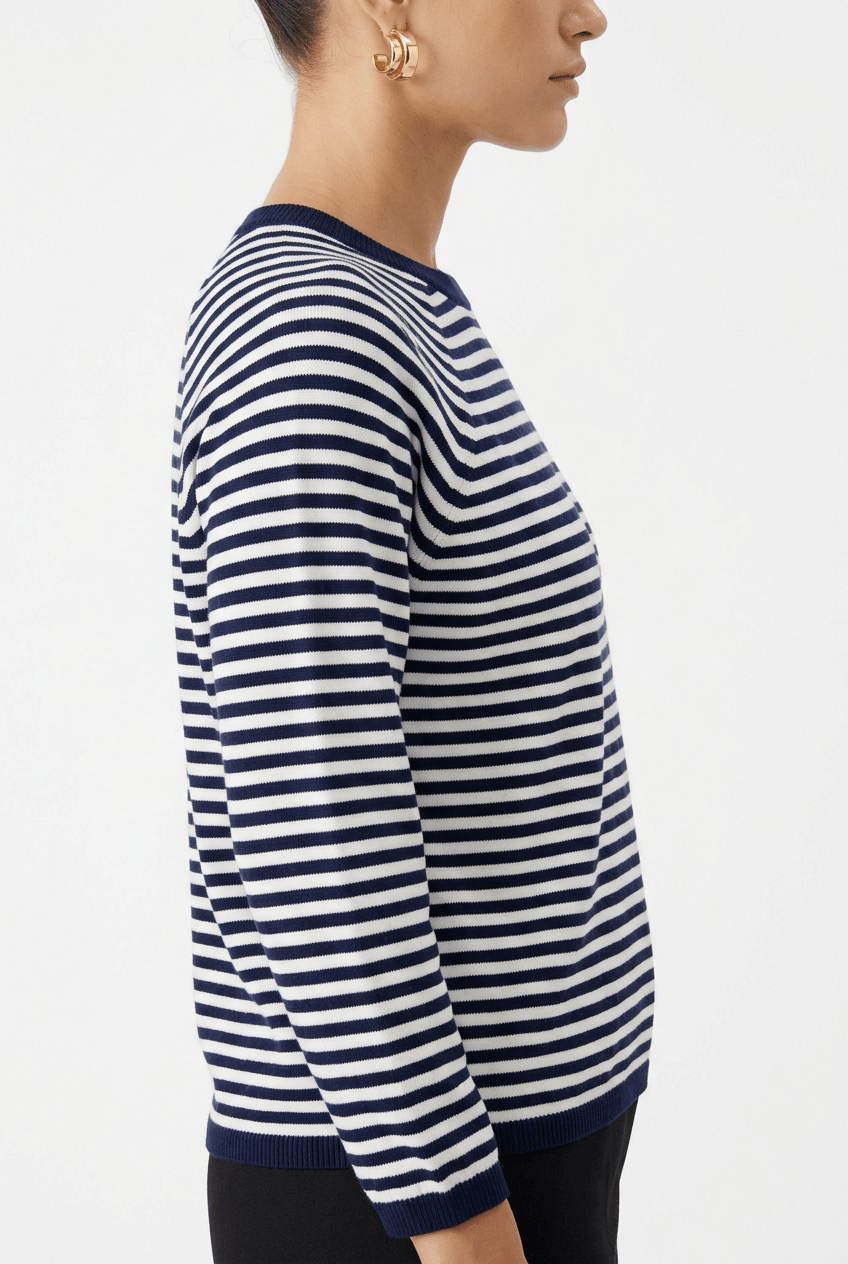 Jersey de Sol Rayé Bicolore Bleu Blanc
