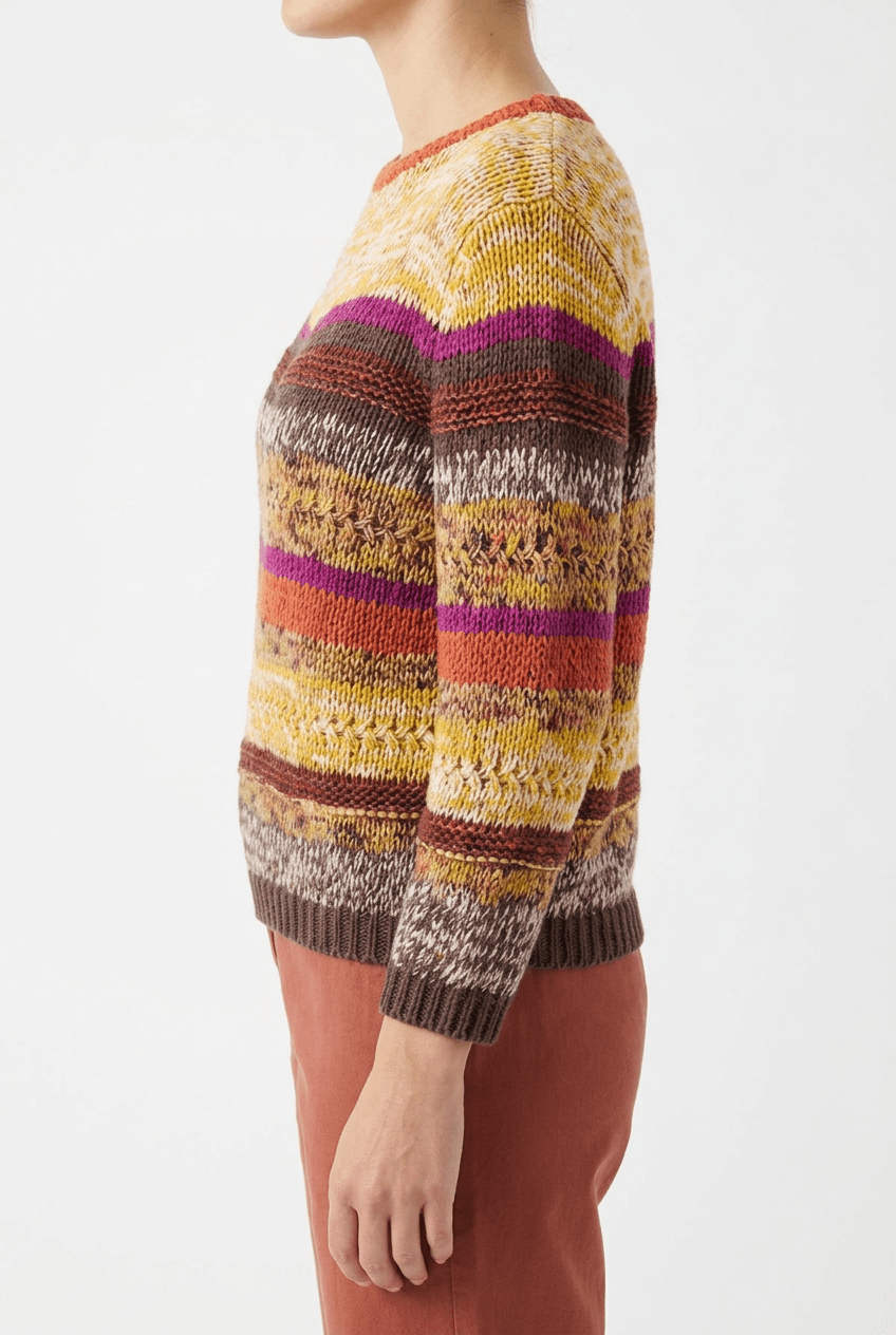 Jersey de Sol Rayé Ajouré Ebène