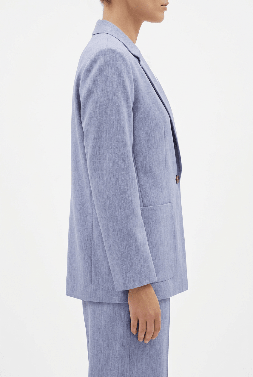 Blazer Adele Ancha 3 Bolsillos Rayas