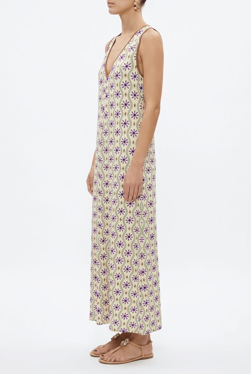 Robe Andam verte imprimée soleil