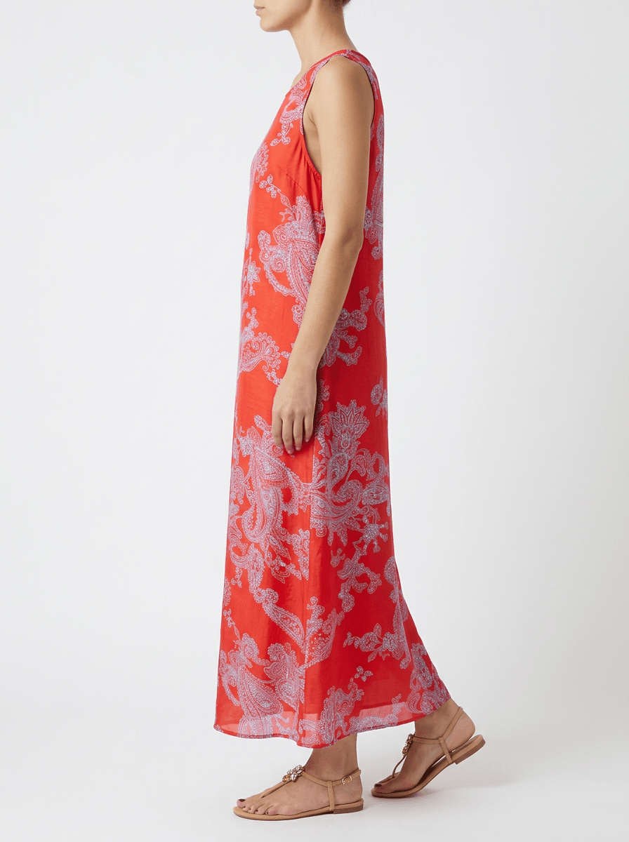 Vestido Whyci Milano Paisley Rojo