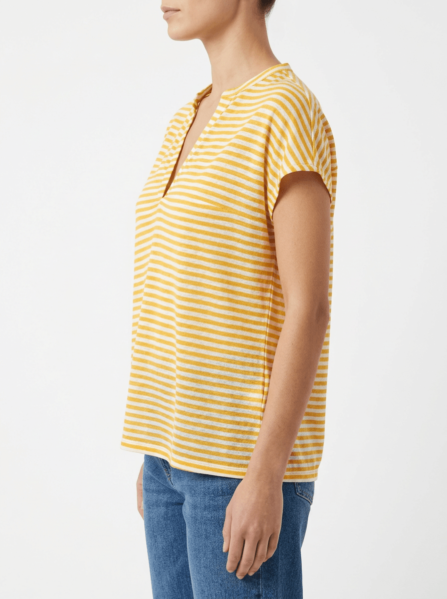 Camiseta Shirt C-Zero Rayas Manga Corta Naranja