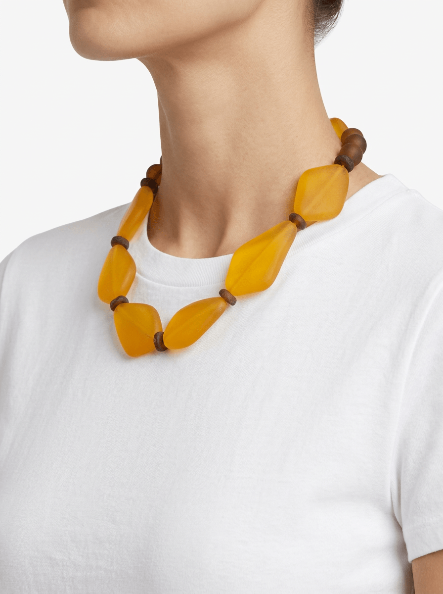 Collier jaune Niu Heliconia