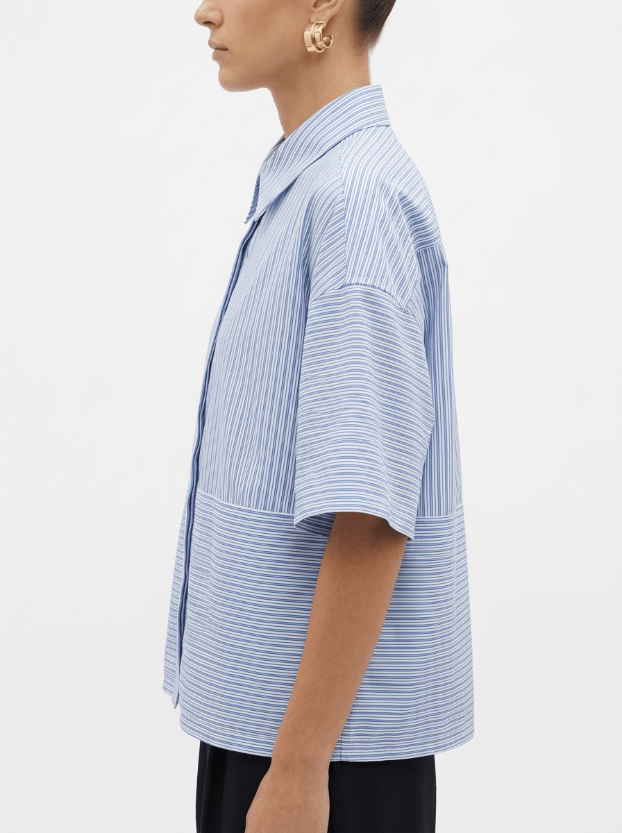 Camisa Academia Petra Rayas Azul