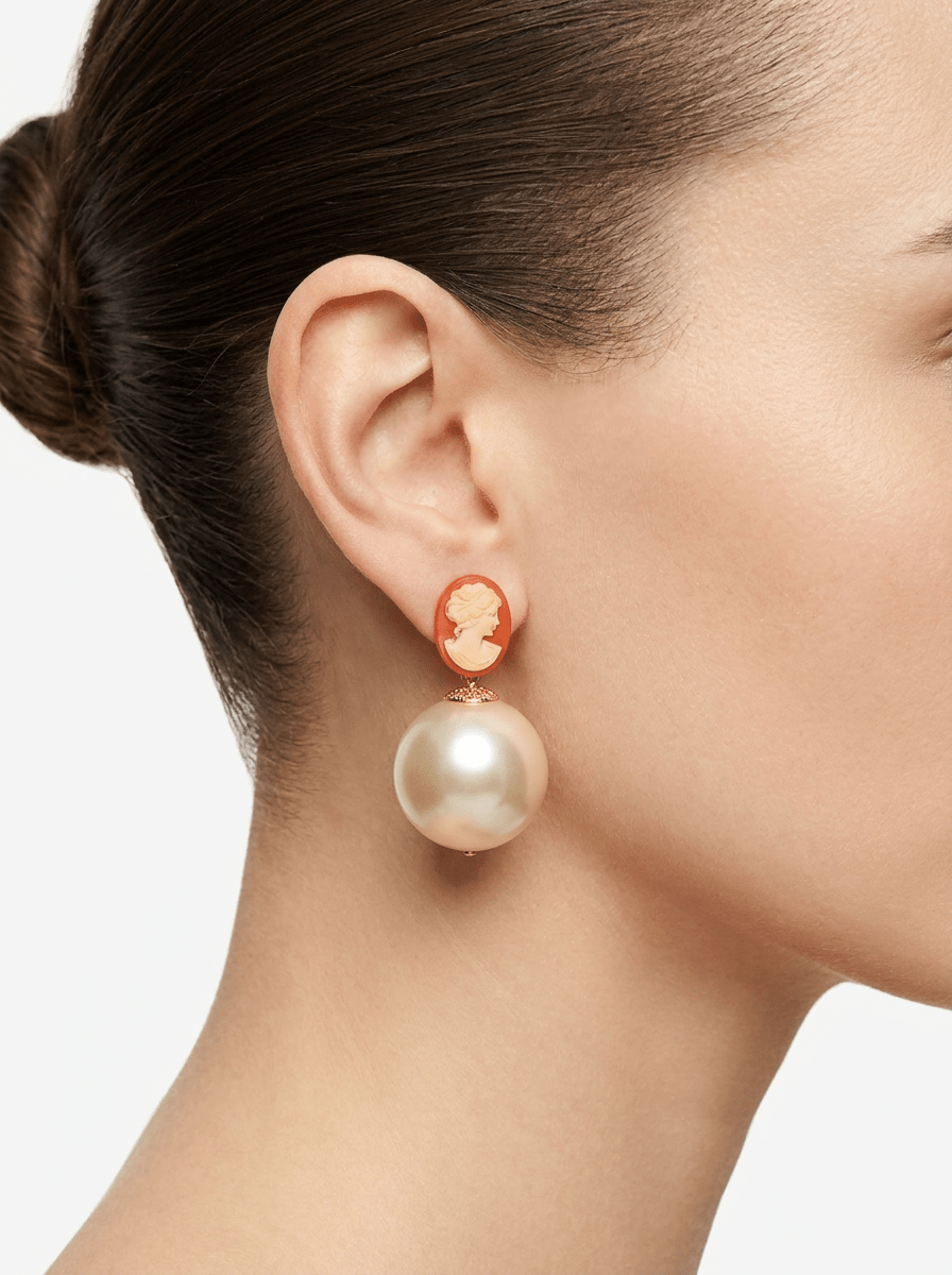 Pendientes Fabrizio Marcantelli Cameo Naranja