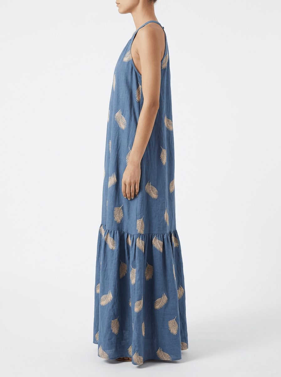 Vestido Paisie Bordado Cielo