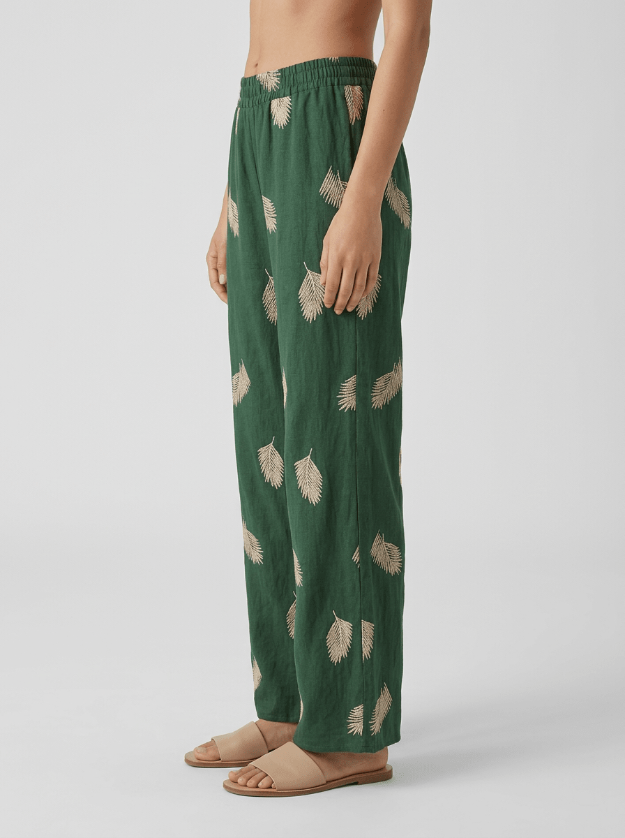 Pantalón Paisie Bordado Verde