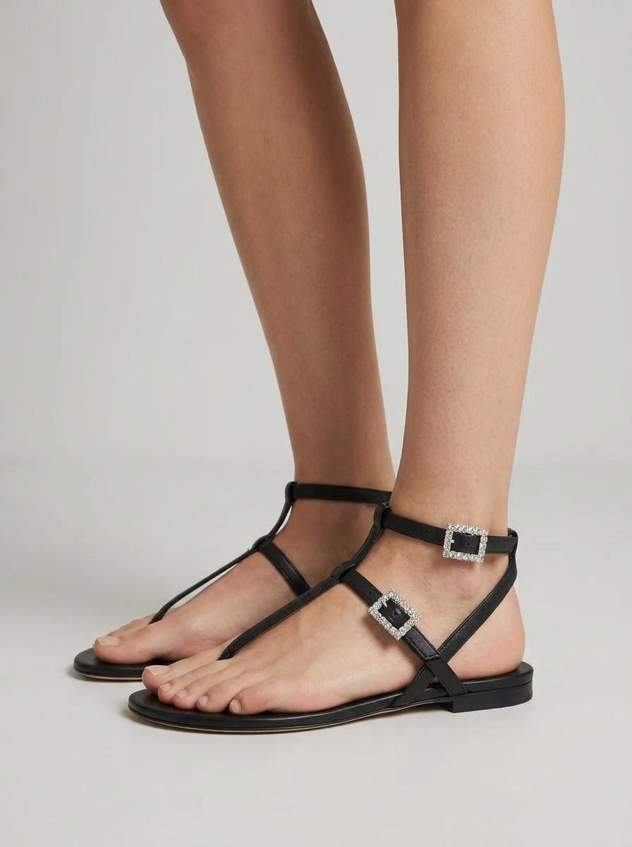 Sandalia le Capprei Marina Black Strass