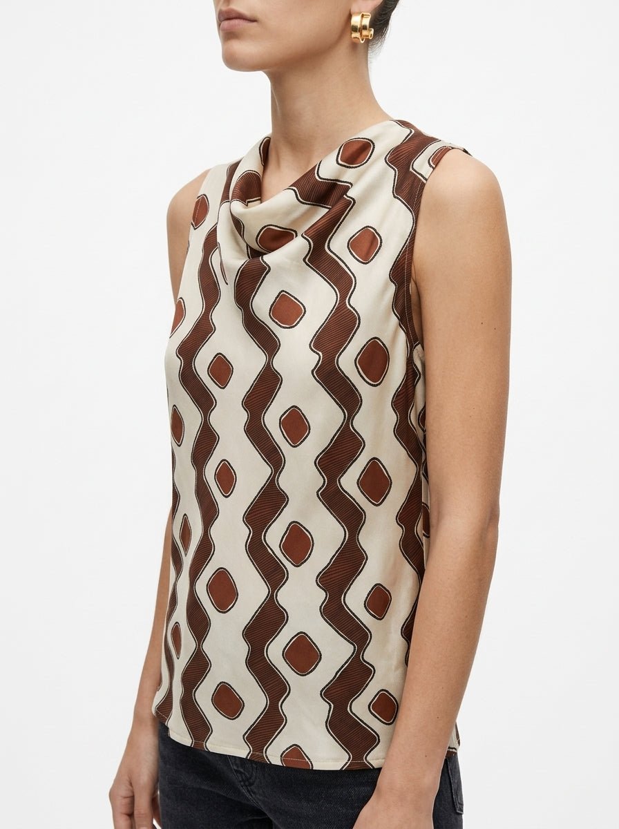 Top Diega Tefia Estampado Geometrico Crudo