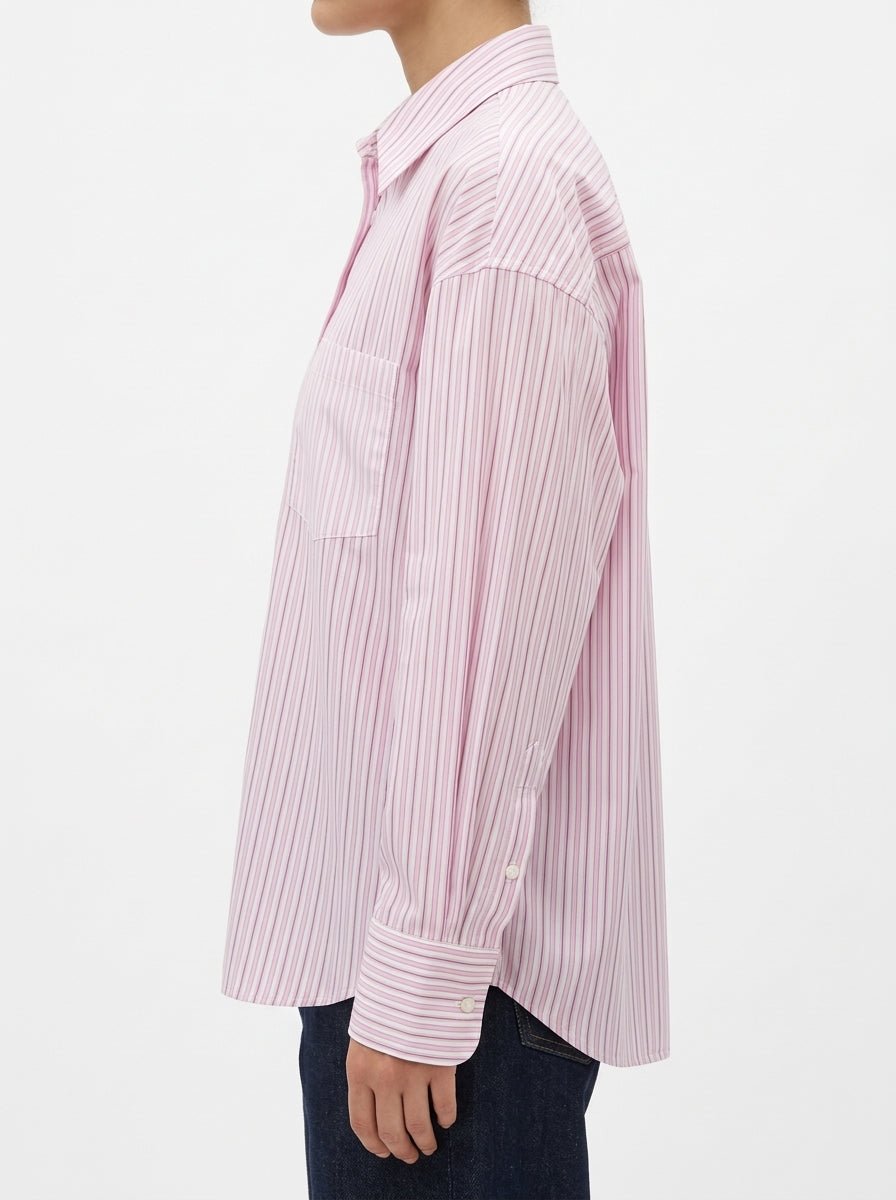 Camisa Academia Marie-Patch Rayas Rosa