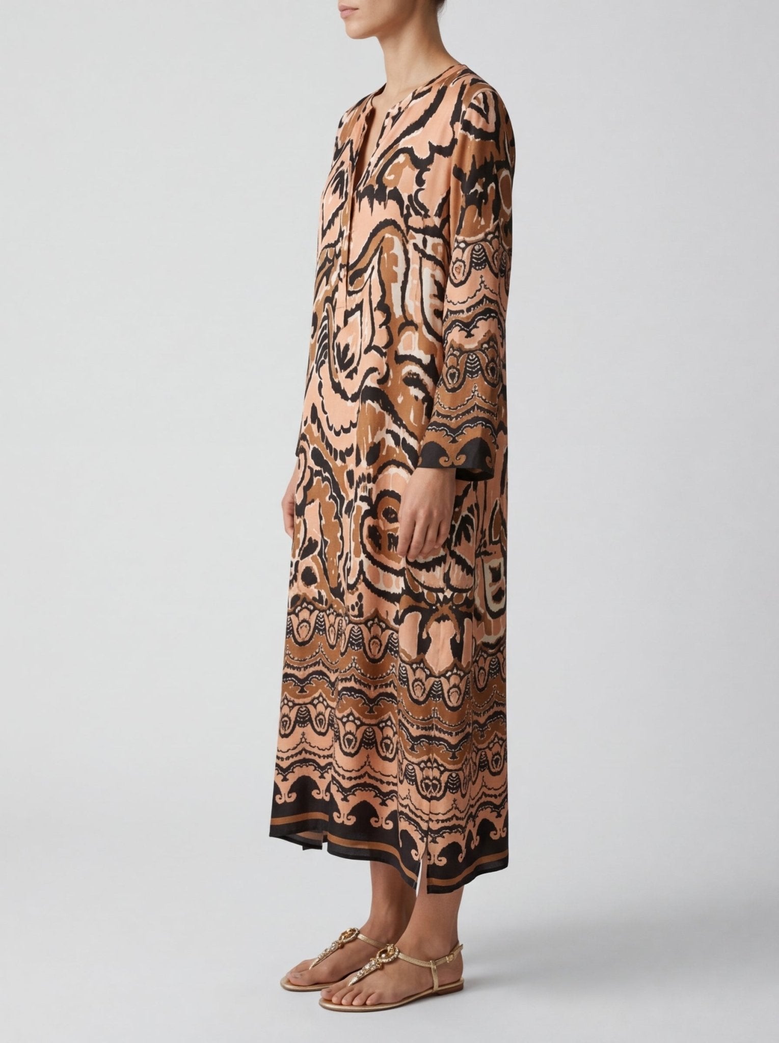 Vestido One Season Llew Maxi Valencia Marrón