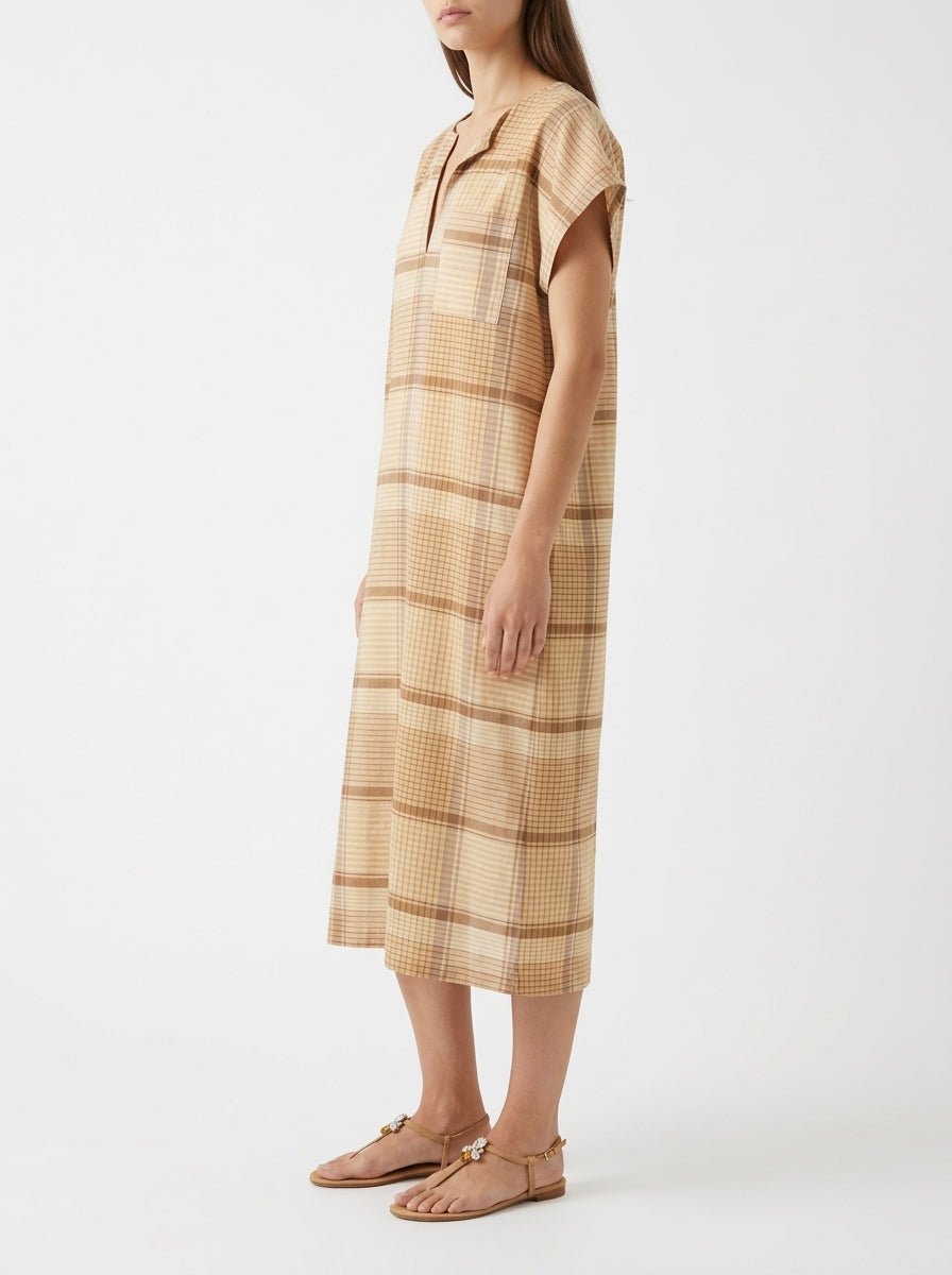 Vestido Hod Ilona Cuadros Beige