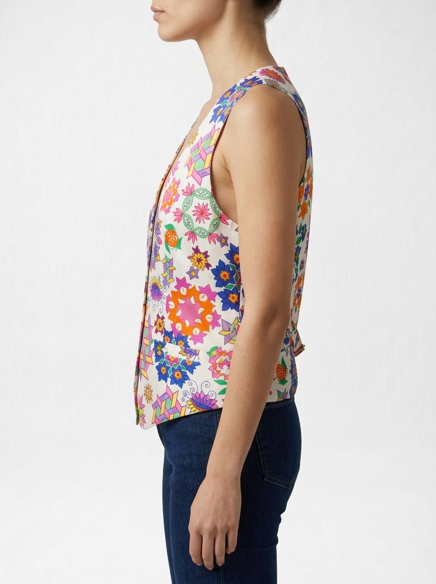 Chaleco ME369 Cameron Flores Crudo