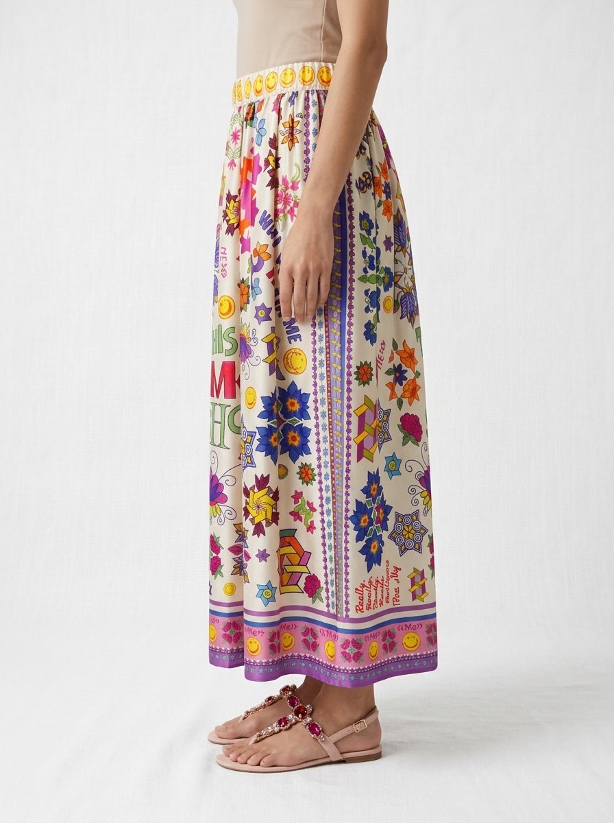 Falda ME369 Midi Vanessa Estampada Flores