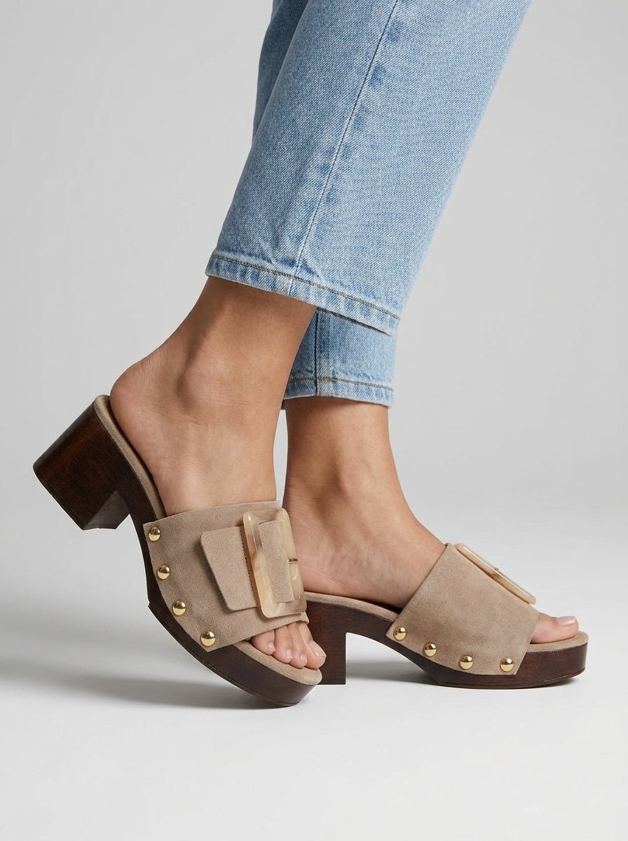 Zueco Belle Vie Camoscio Beige