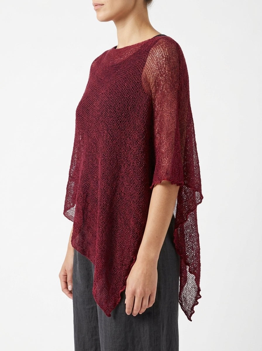 Poncho Il Baco Da Seta Grenat
