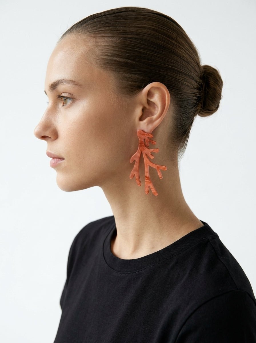 Pendientes Il Baco Da Seta Coral Rosa