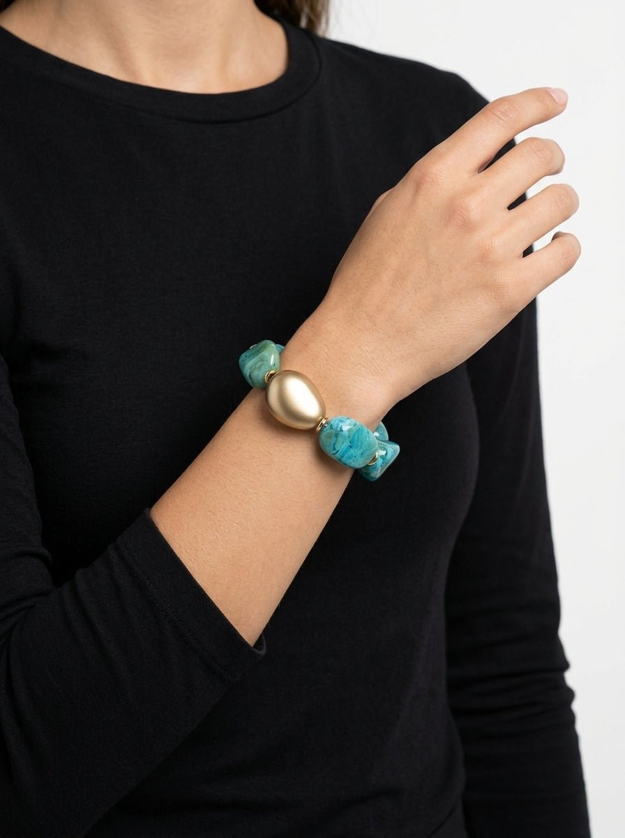 Pulsera Il Baco Da Seta Cuentas Turquesa