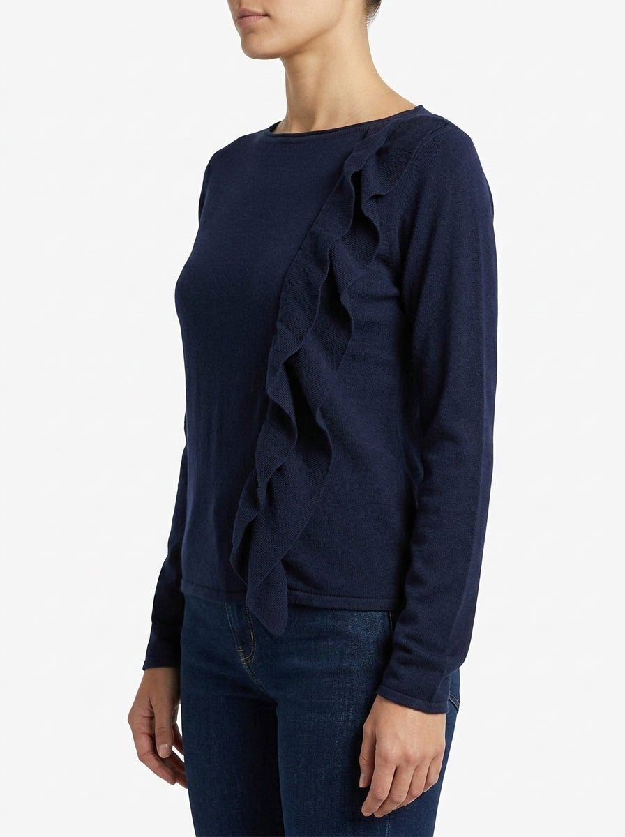 Conti Lightweight Sweater Ruffles on the Side