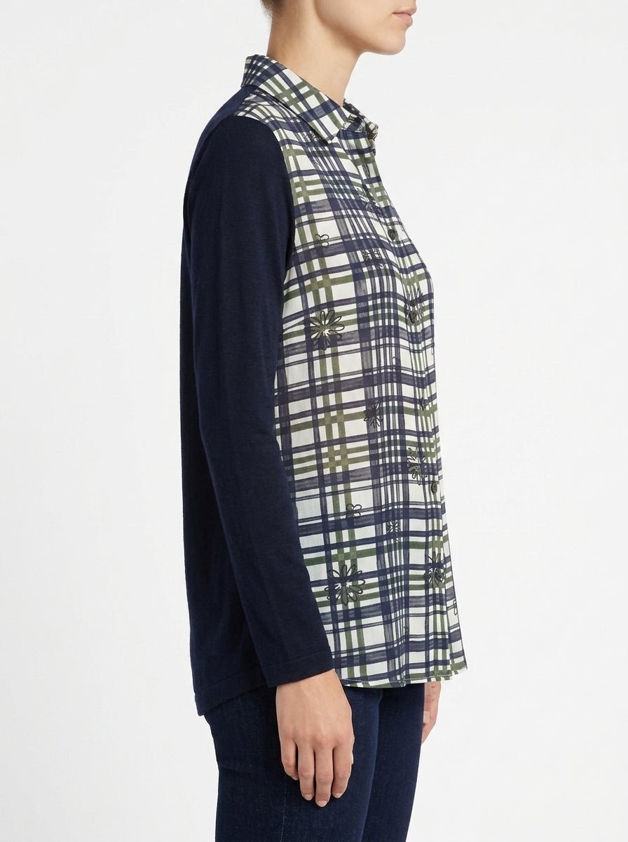 Whyci Milano Checkered Flower Shirt