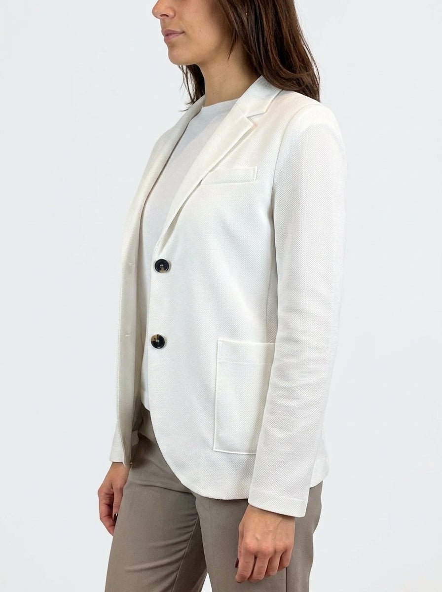 Harris Wharf London Stand Up Honeycomb White Blazer