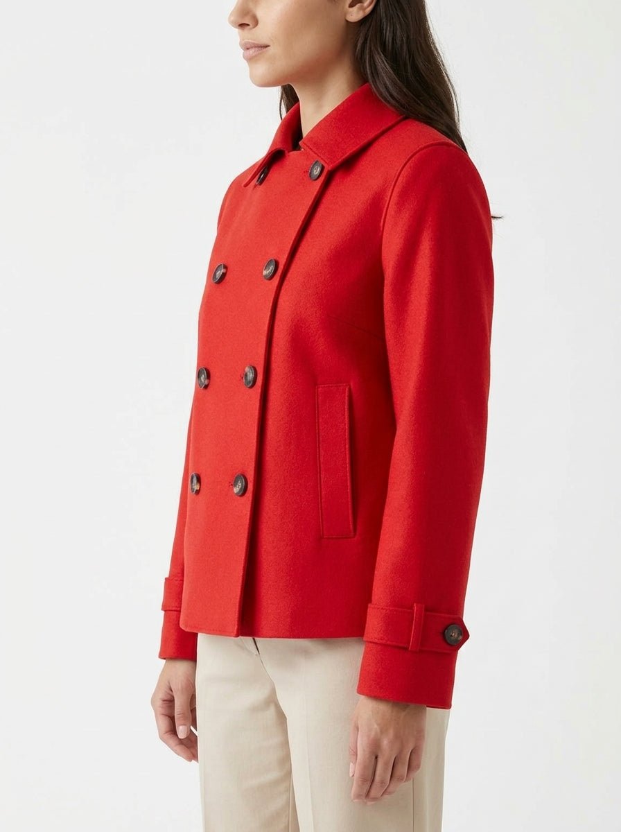 Harris Wharf London Trench Red Wool Jacket
