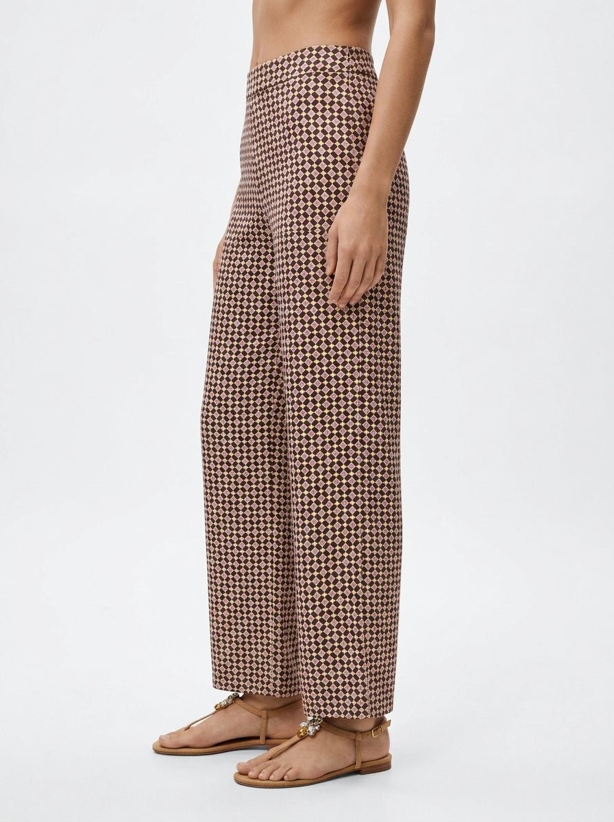Monika Varga Trousers Brown Rhombus Circles