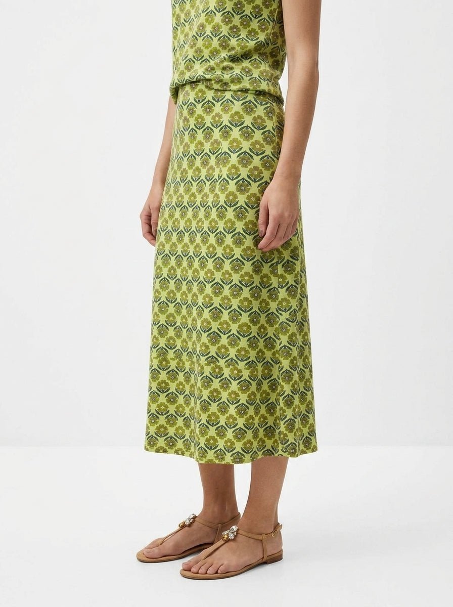 Monika Varga Green Daisies Skirt