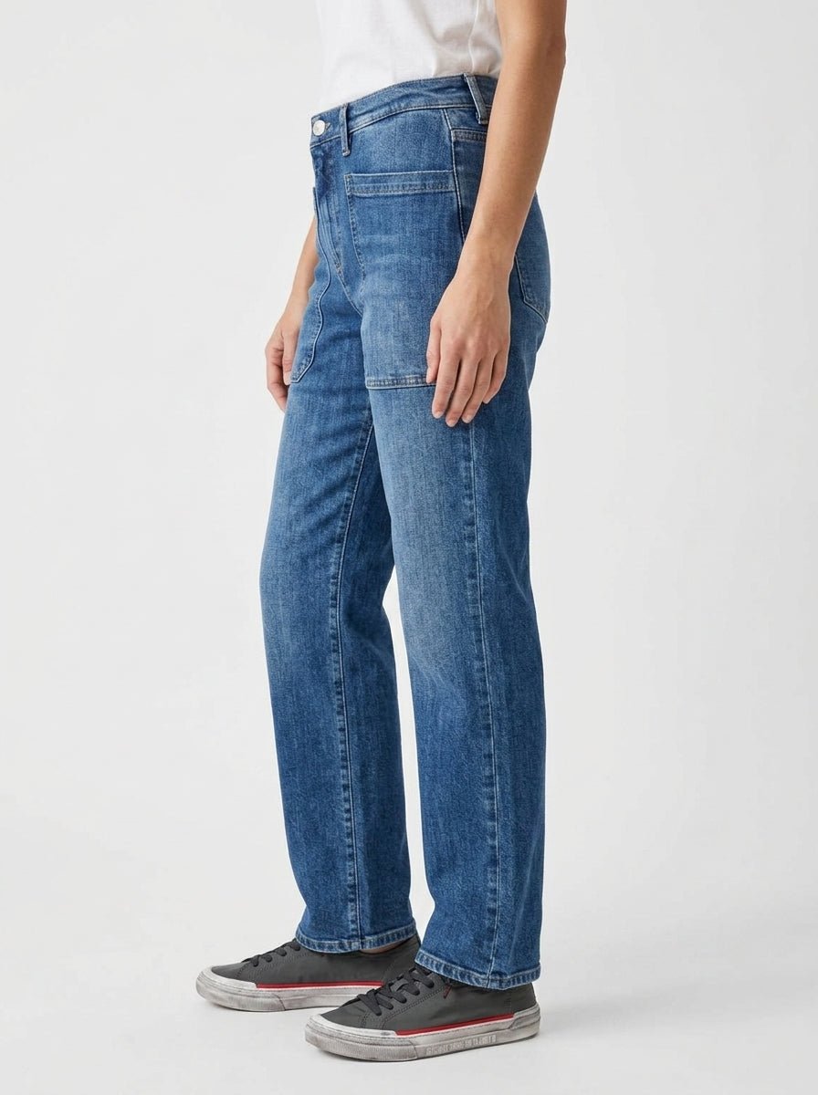 Jeans Cigala's Crop Fatigue Azul Medio