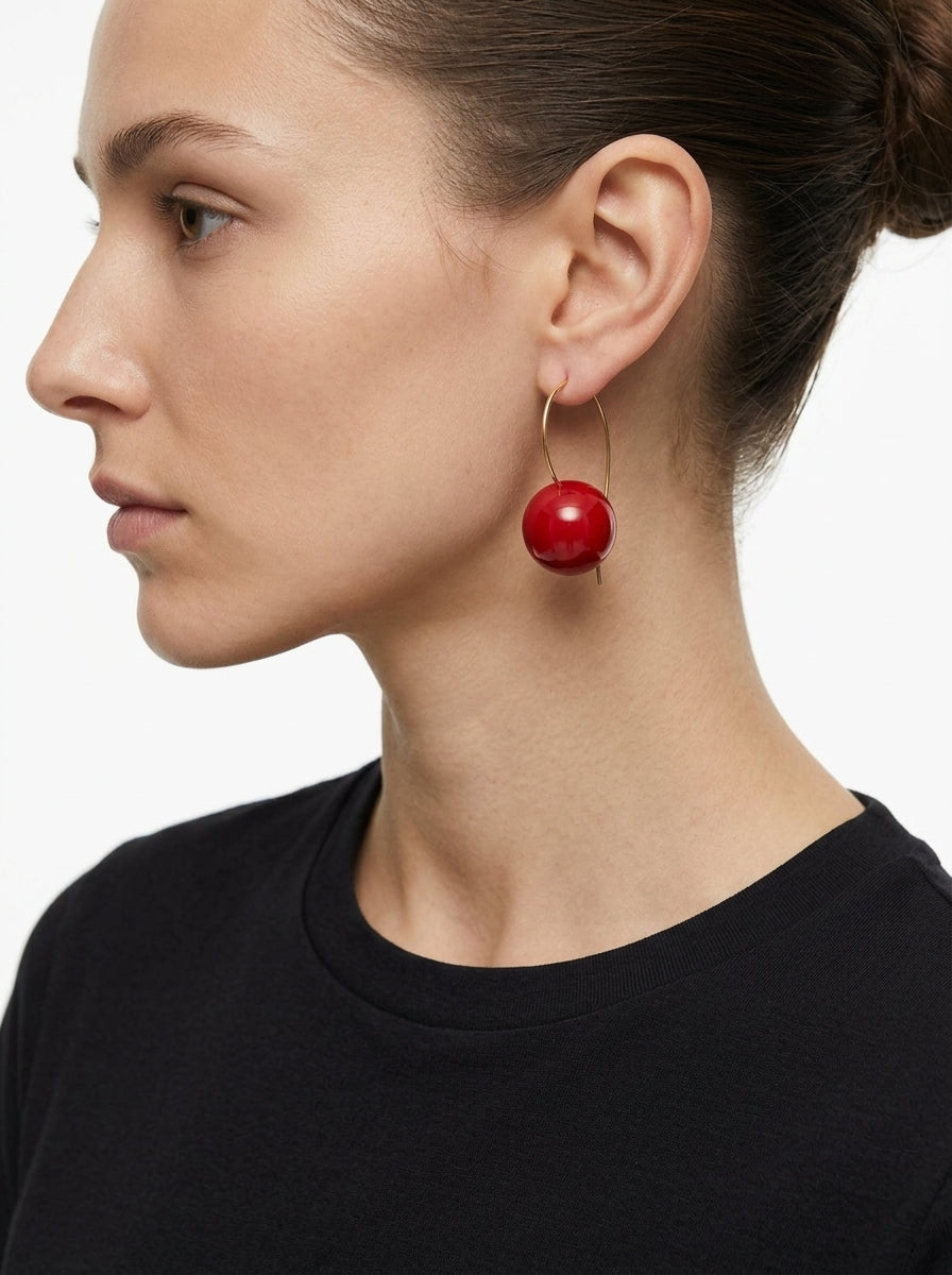 Pendientes Fabrizio Marcantelli Bola Rojo