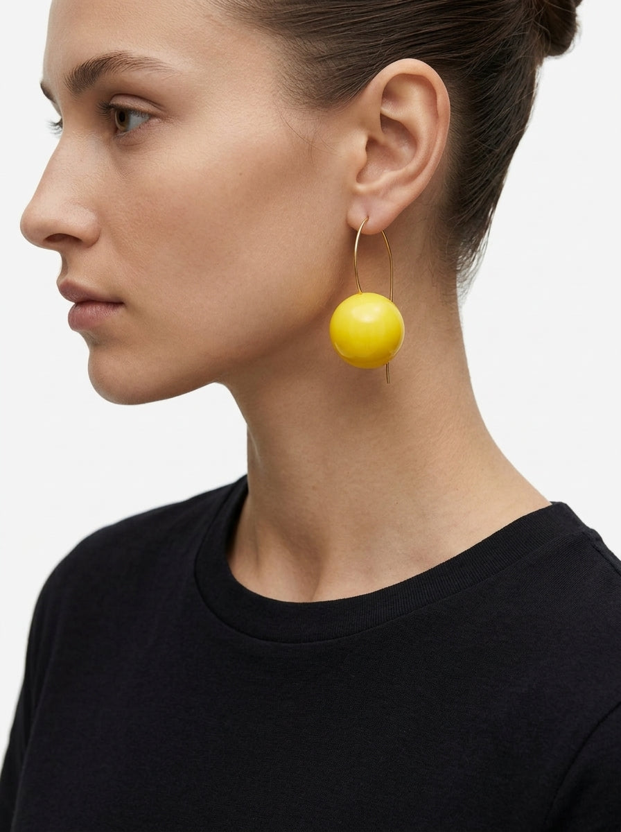 Pendientes Fabrizio Marcantelli Bola Amarillo