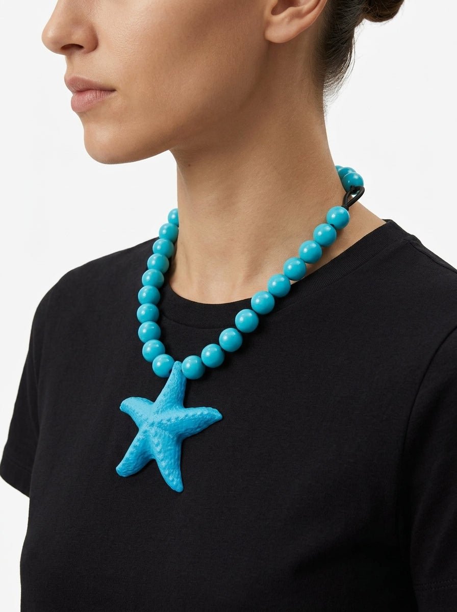 Fabrizio Marcantelli Collier étoile bleu marine clair