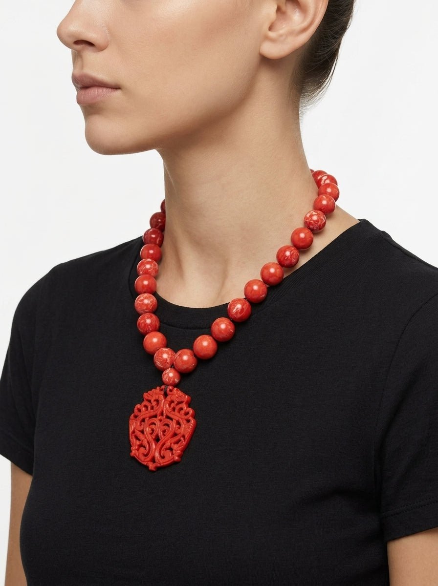 Collar Fabrizio Marcantelli Mandala Coral Corto