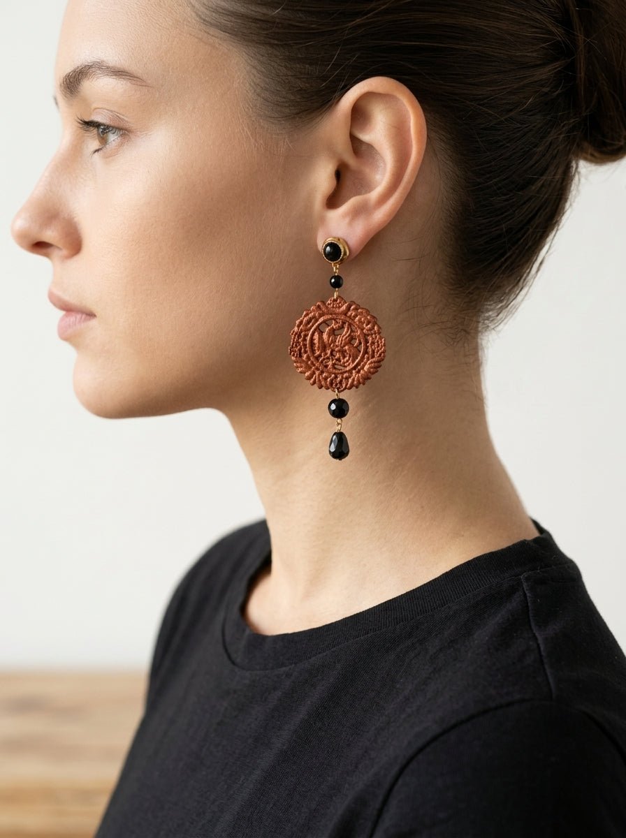 Pendientes Fabrizio Marcantelli Mandala Pequeño Marrón