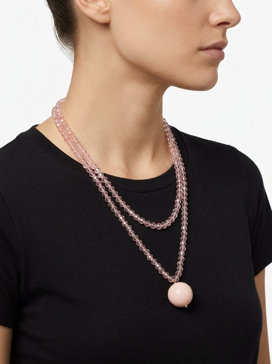 Collar Fabrizio Marcantelli Bolitas y Bola Grande Rosa