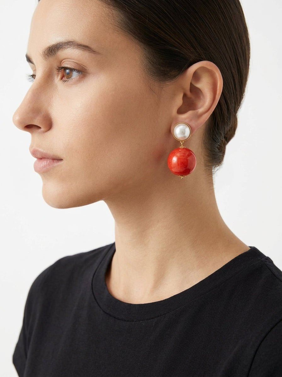 Pendientes Fabrizio Marcantelli Bola Coral P