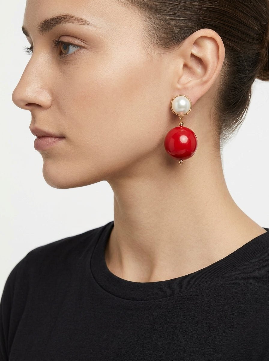 Pendientes Fabrizio Marcantelli Bola Rojo P