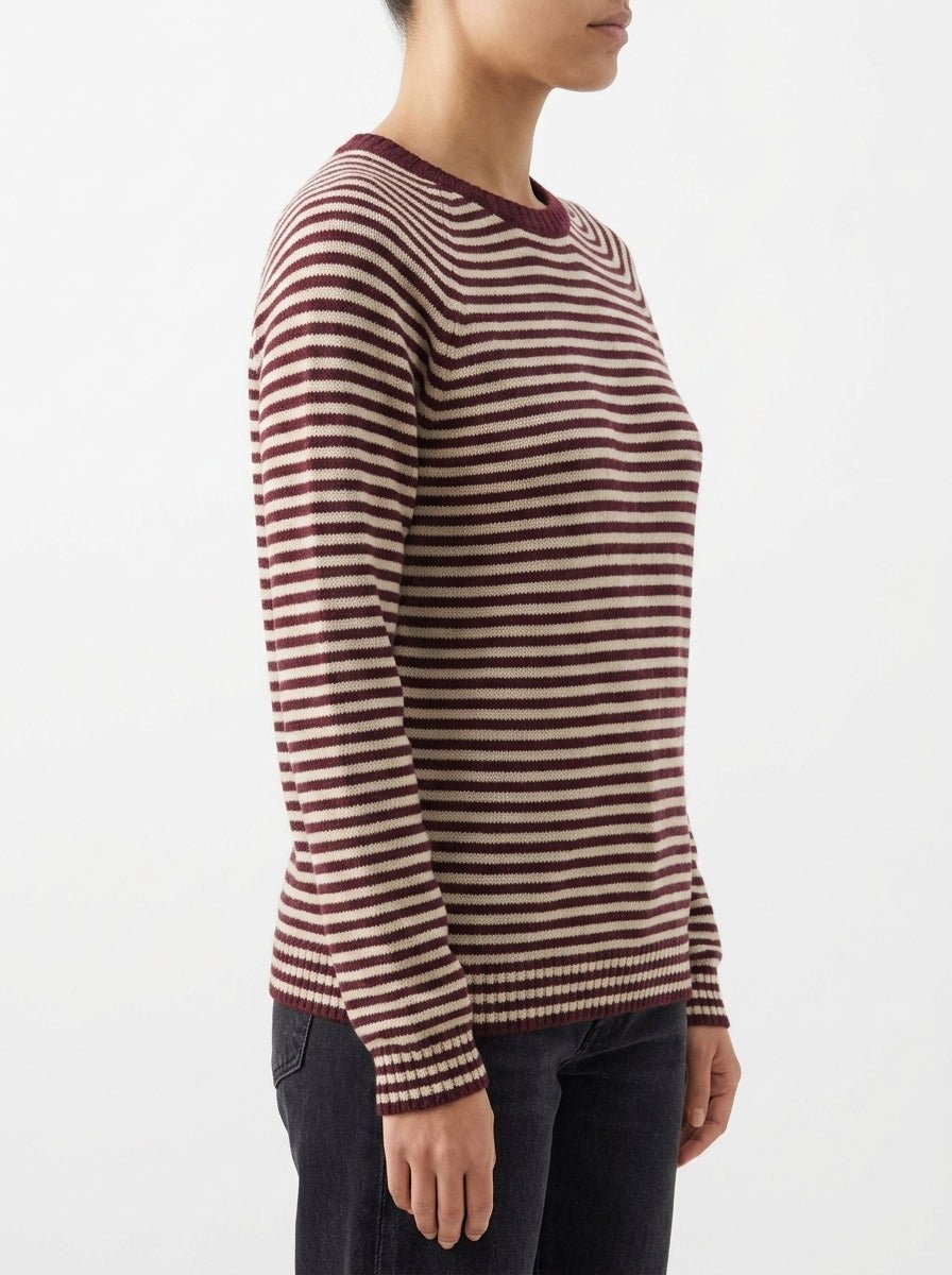 Pull Milano Base à rayures bordeaux