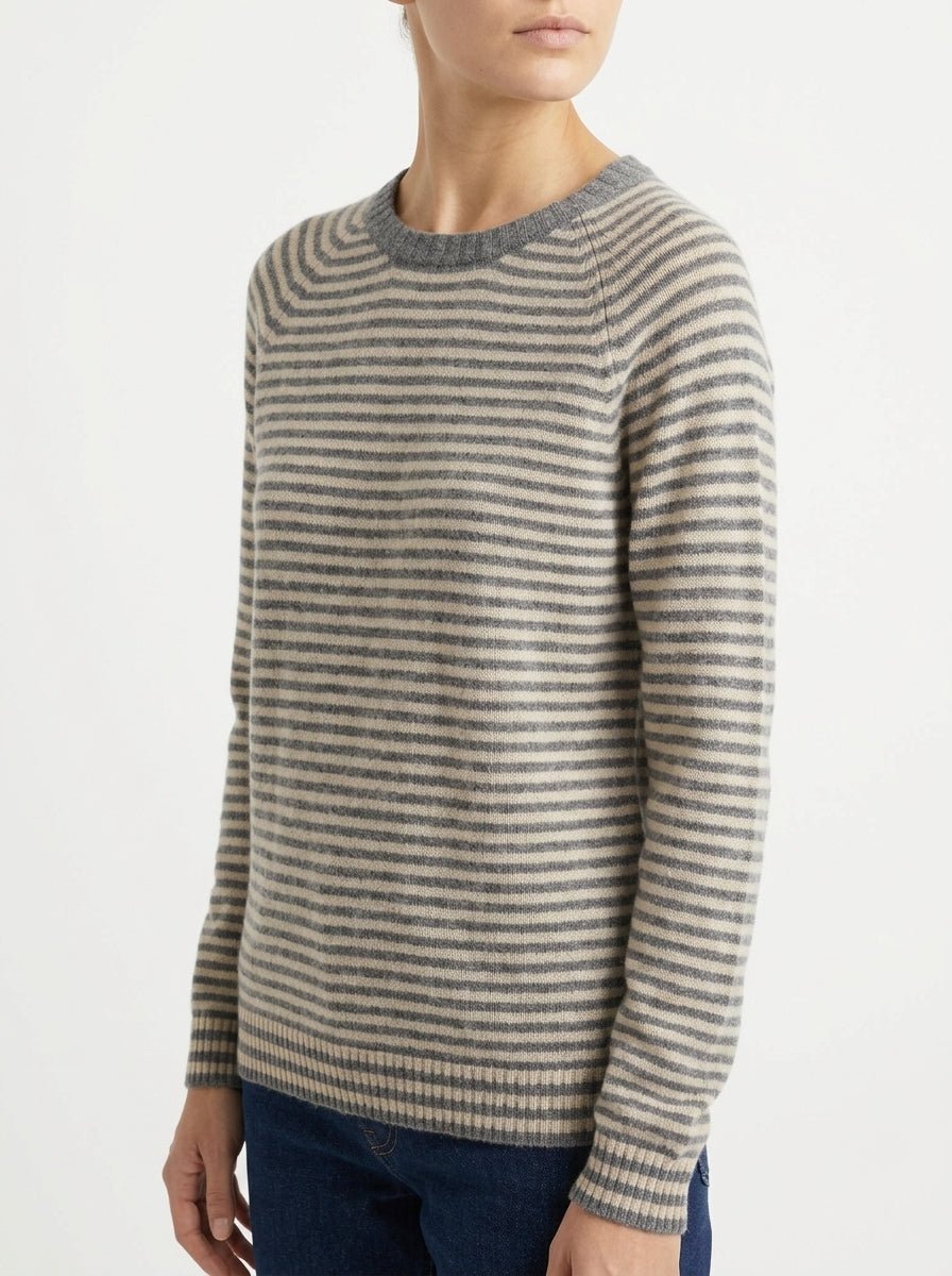 Pull à base rayé gris Milano