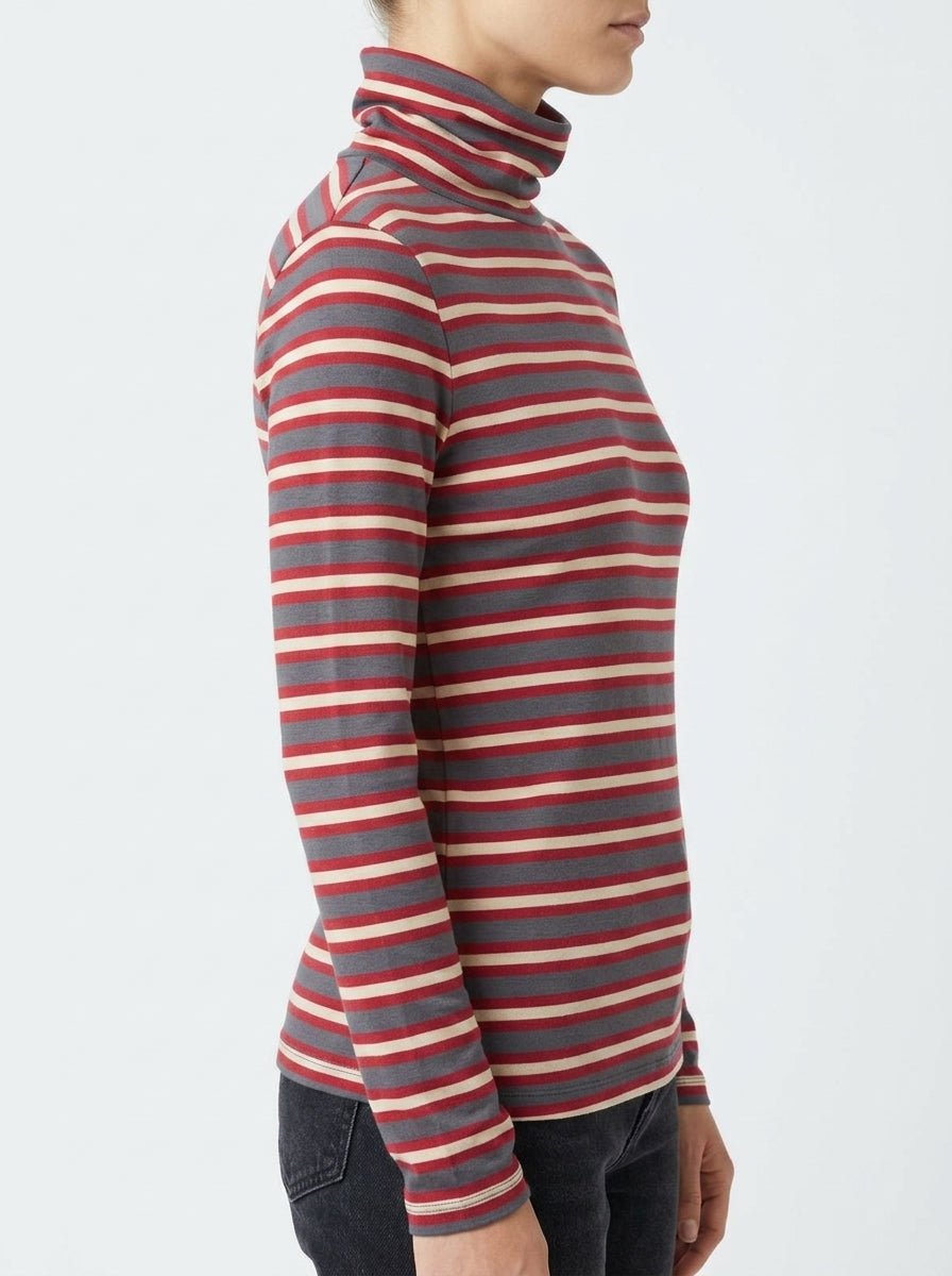 Niu C. T-shirt rayé marron haut