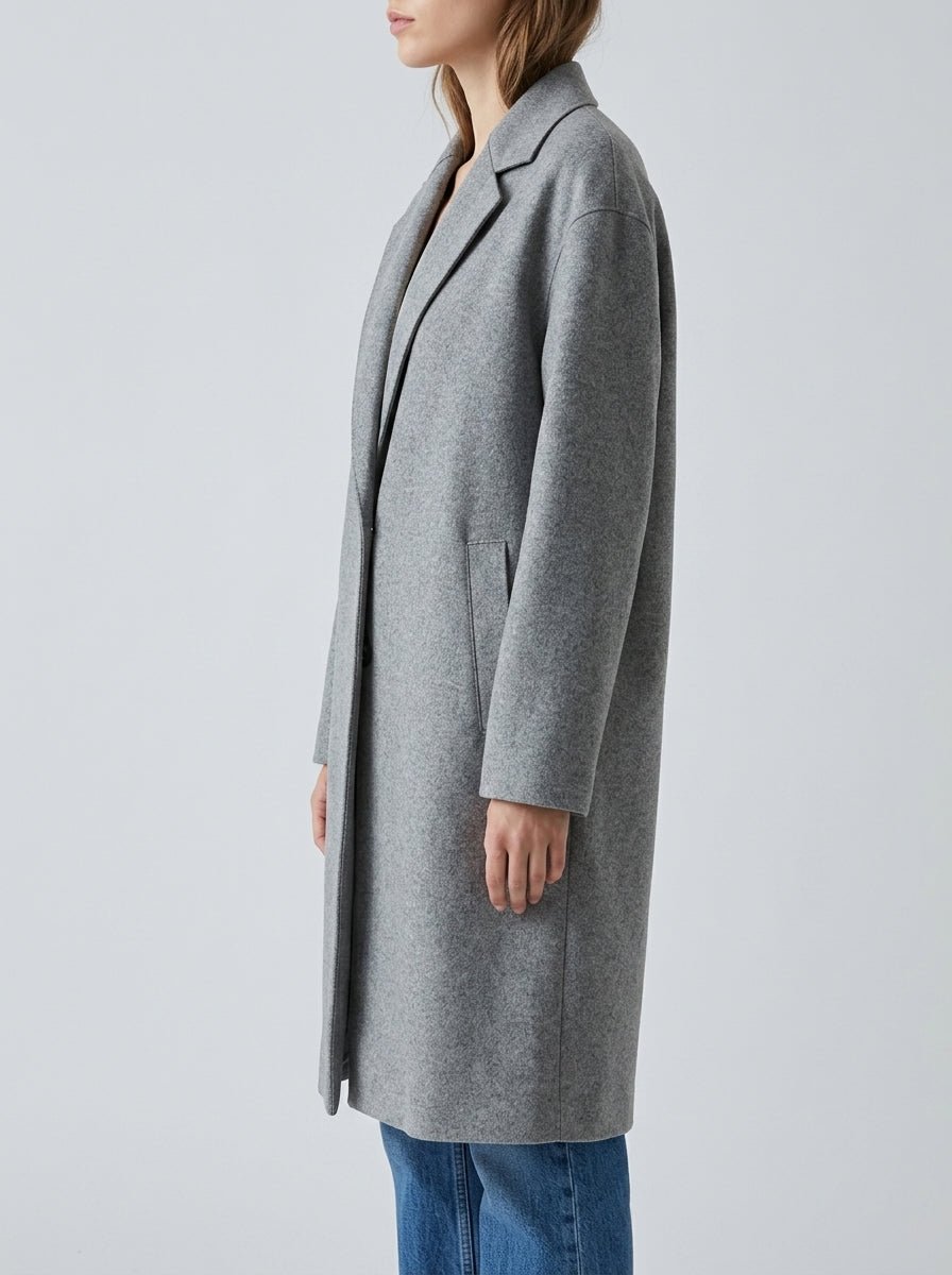 Abrigo Harris Wharf London Cashmere Gris Claro
