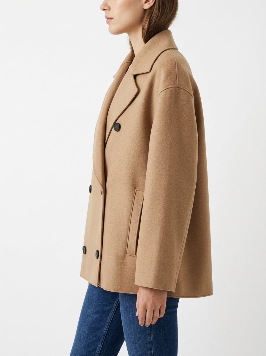 Abrigo Harris Whalf London Corto Beige Oscuro