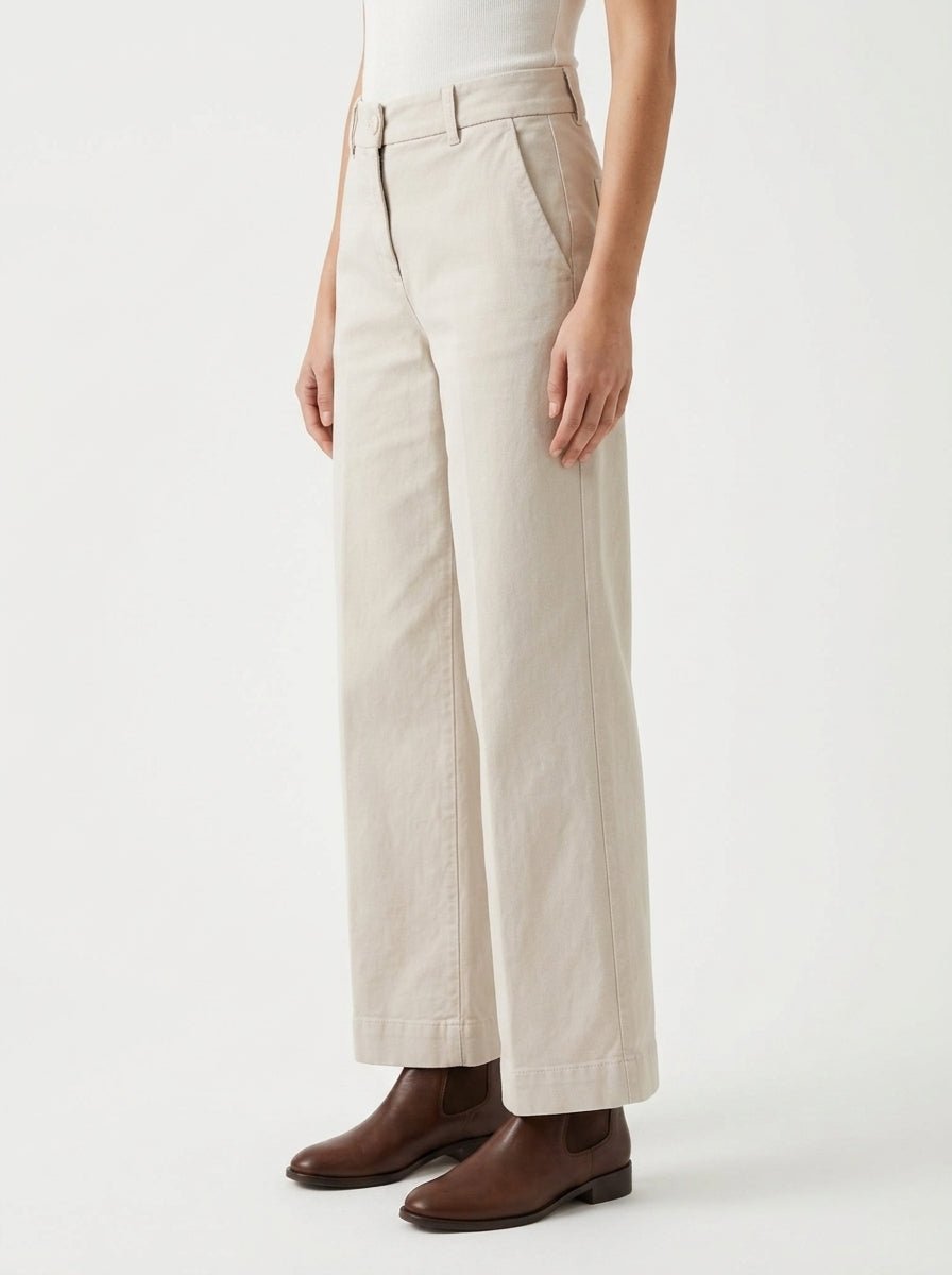 Pantalón AgoeFilo Via Garibaldi Blanco Hueso